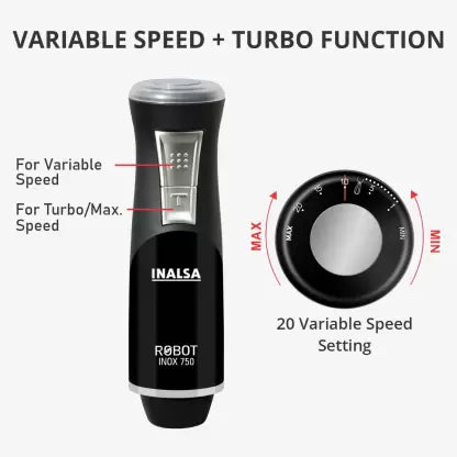 Inalsa Robot Inox 750CS 750 W Hand Blender  (Black) Inalsa Robot Inox 750CS 750 W Hand Blender  (Black)